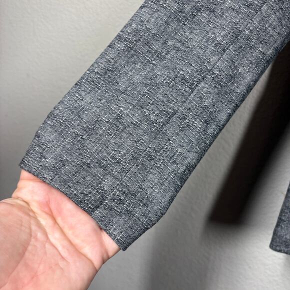 Lafayette 148 Womens 2 Single Breasted Blazer Jacket Black Gray Wool Blend - Picture 6 of 13